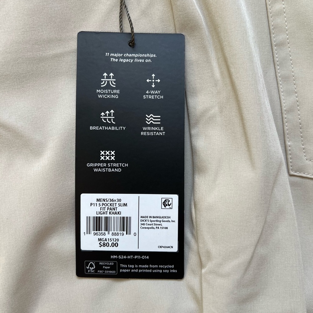 Walter Hagen Beige Men's Slim Fit Trousers - Picture 2 of 8
